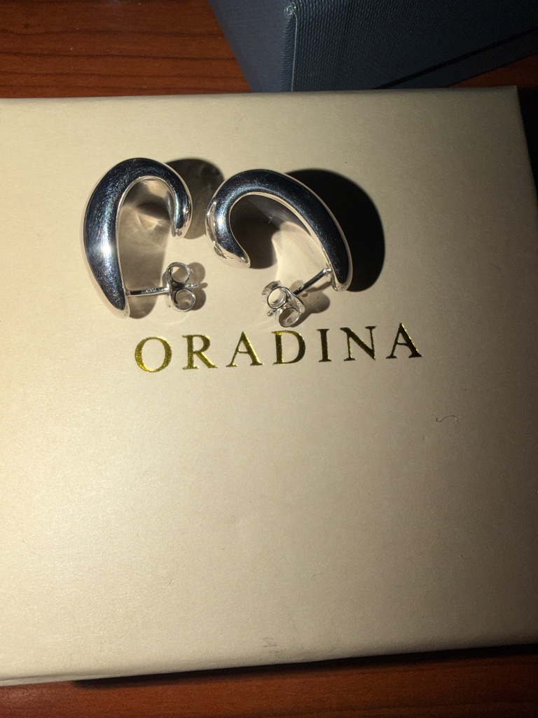 Oradina Contour Drop Earrings Sterling Silver — image 4 of 4